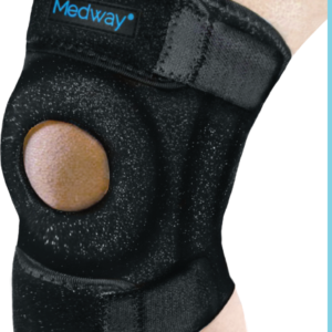 Medway Rodillera Corta abierta con estabilizador de rótula y soportes laterales flexibles - Talla Universal