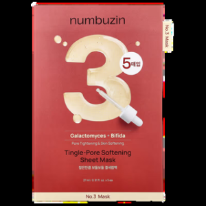 Numbuzin No. 3 Tingle- Pore Softening Sheet Mask 5 pzas